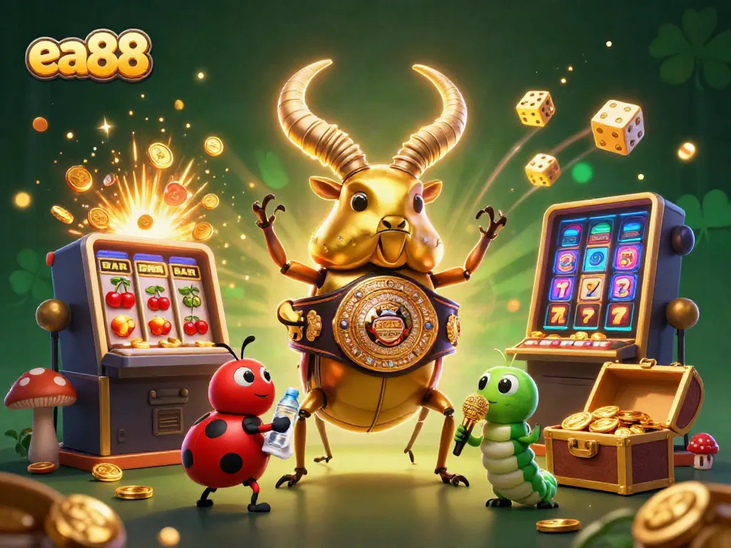 Experience high-stakes action with ea88 in a vibrant casino scene featuring giant characters and thrilling game elements.