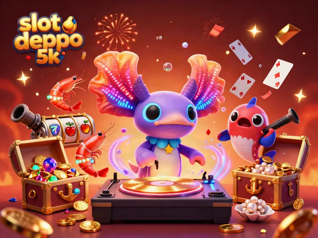 Experience the excitement of slot depo 5k with vibrant characters and lively casino elements.