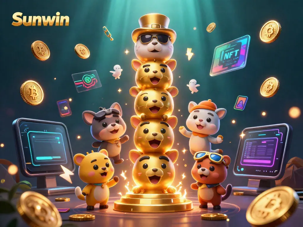 Experience thrilling gameplay at Sunwin with a vibrant 3D casino scene full of dynamic elements.