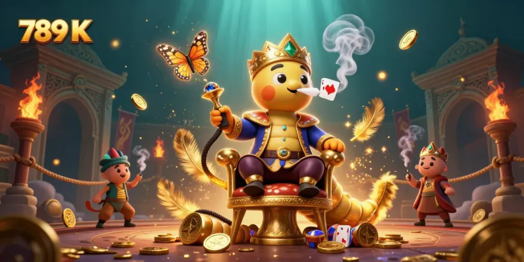 Experience thrilling gameplay with 789 K's vibrant casino atmosphere featuring gold coins and poker elements.