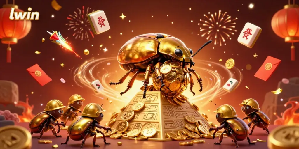 Engage with vibrant casino action as llwin unfolds in a festive 3D illustration.