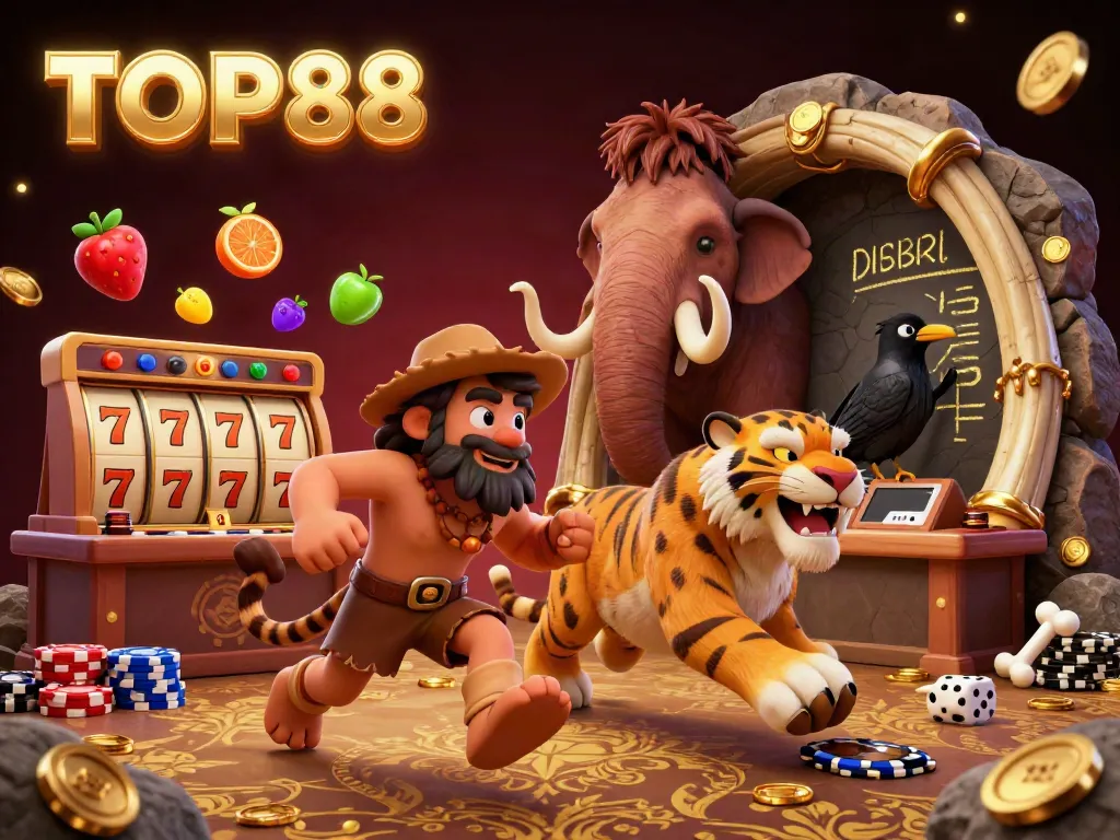 Engage with the fun of TOP88's vibrant prehistoric casino featuring lucky elements and entertaining characters.