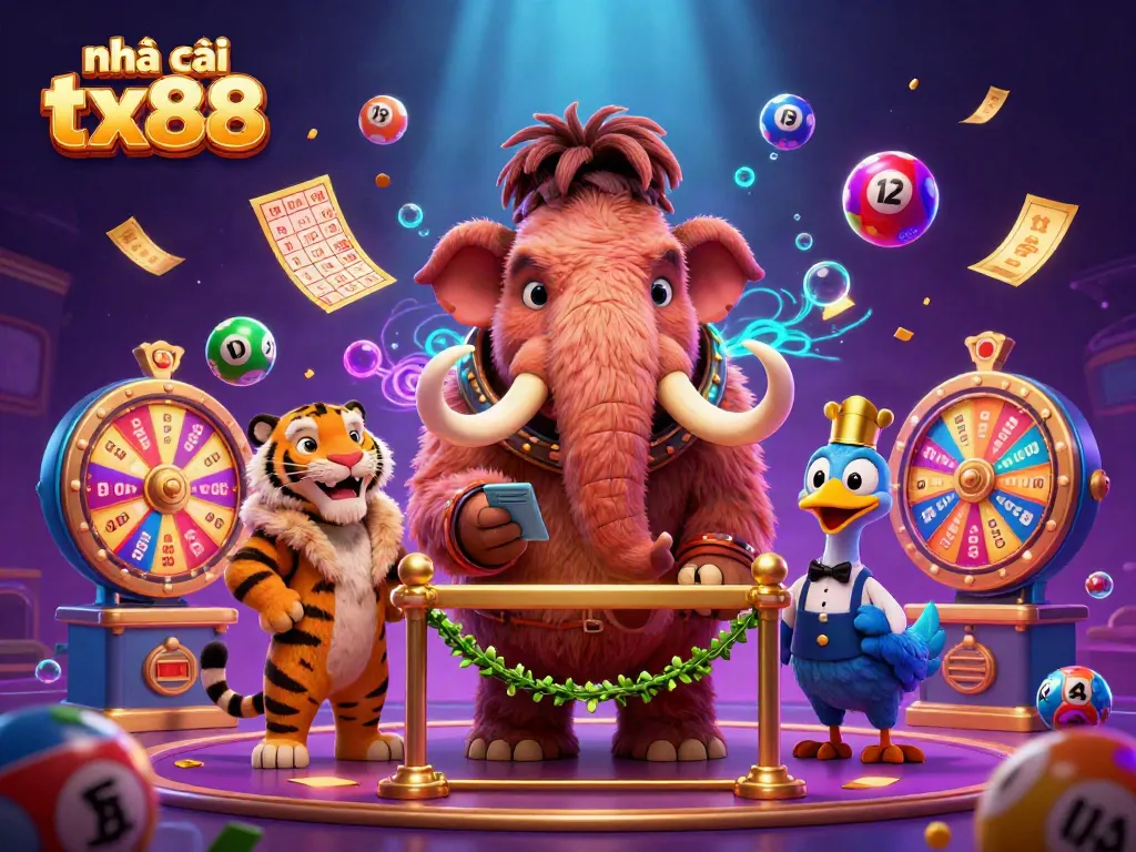 Engage with the thrilling atmosphere of nhà cái tx88 through a vibrant and dynamic casino scene featuring unique characters.