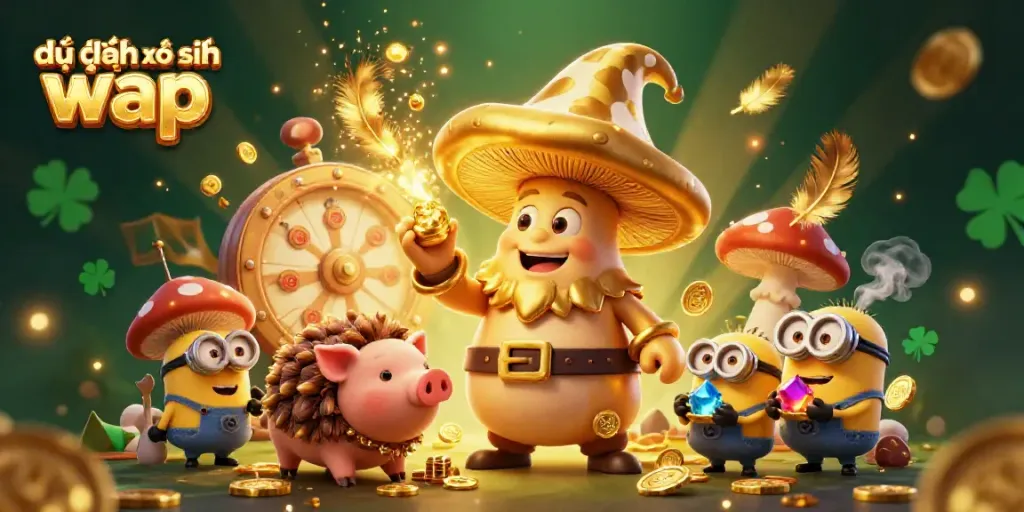 Explore winning numbers with our vibrant illustration of dự đoán xổ số wap, featuring magical characters in a lottery setting.