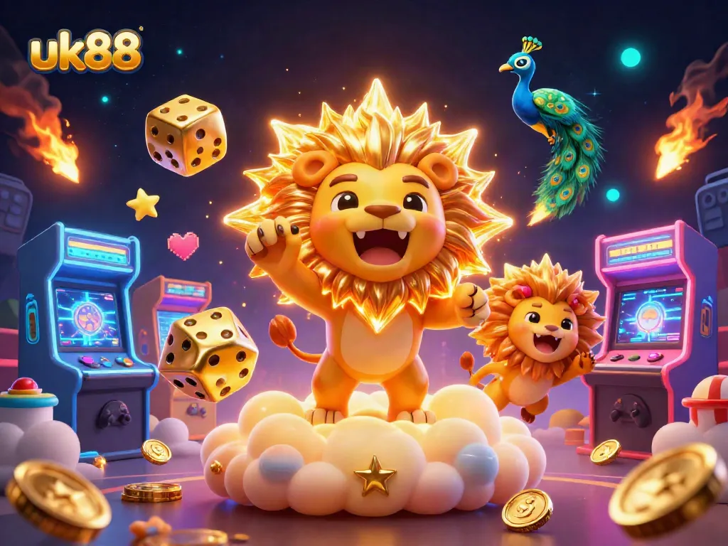 Experience the thrilling world of uk88 with dynamic 3D characters and vibrant casino elements.